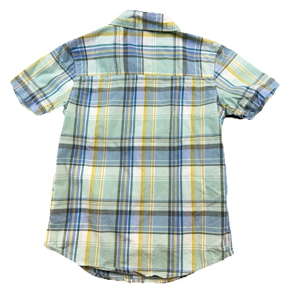 Carter's Boys Plaid Button Shirt Top 100% Cotton Size 6 Preppy‎